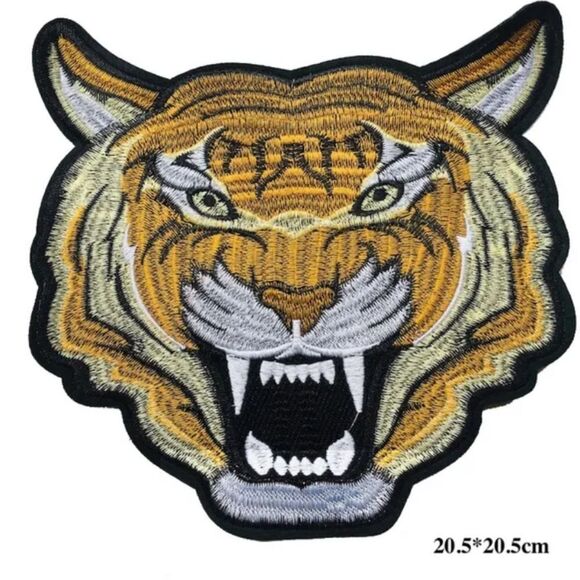 NWOT Large Iron-on Embroidered Tiger 🐅 Patch Applique - Picture 1 of 3